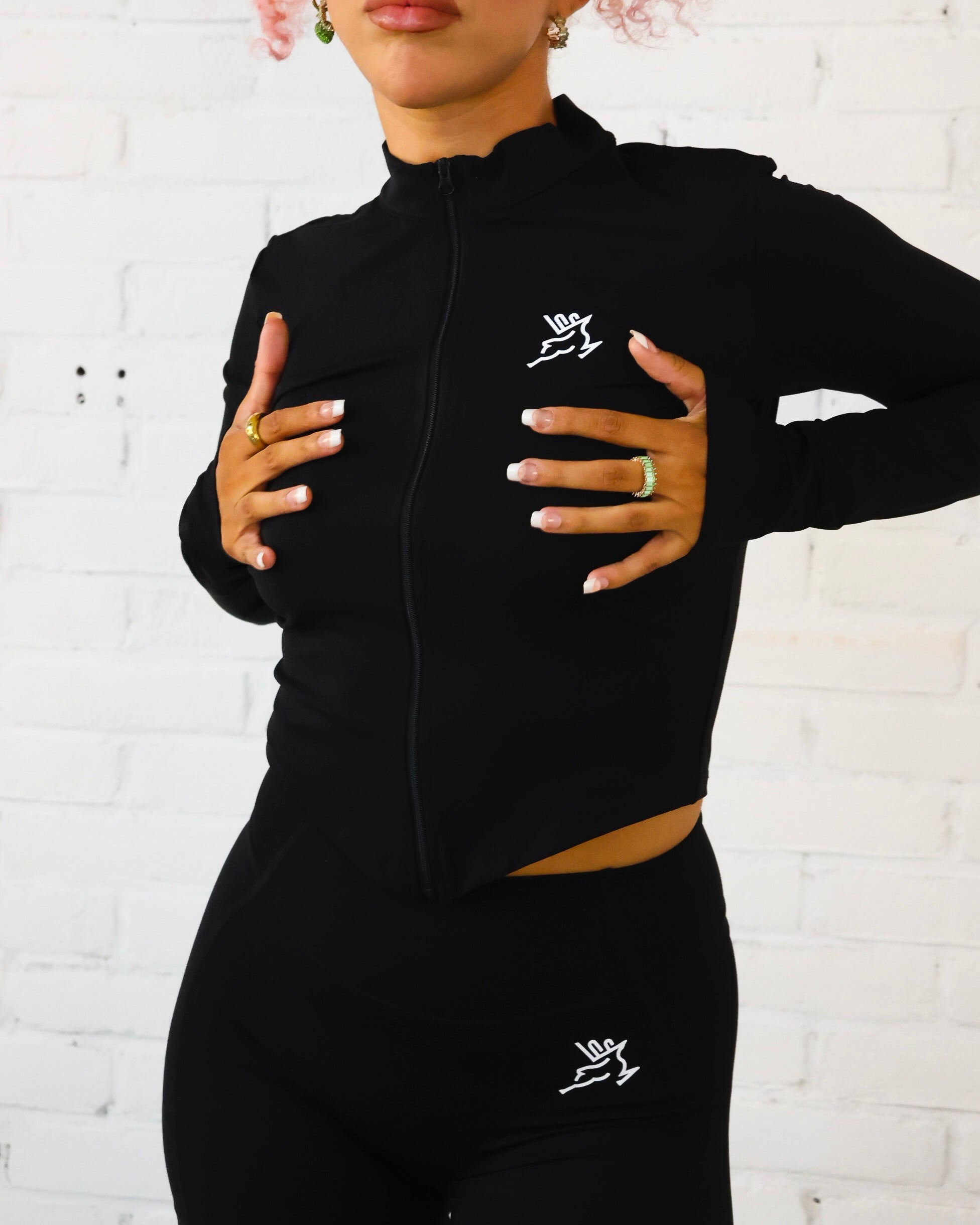 Vital Zip Up Top Black