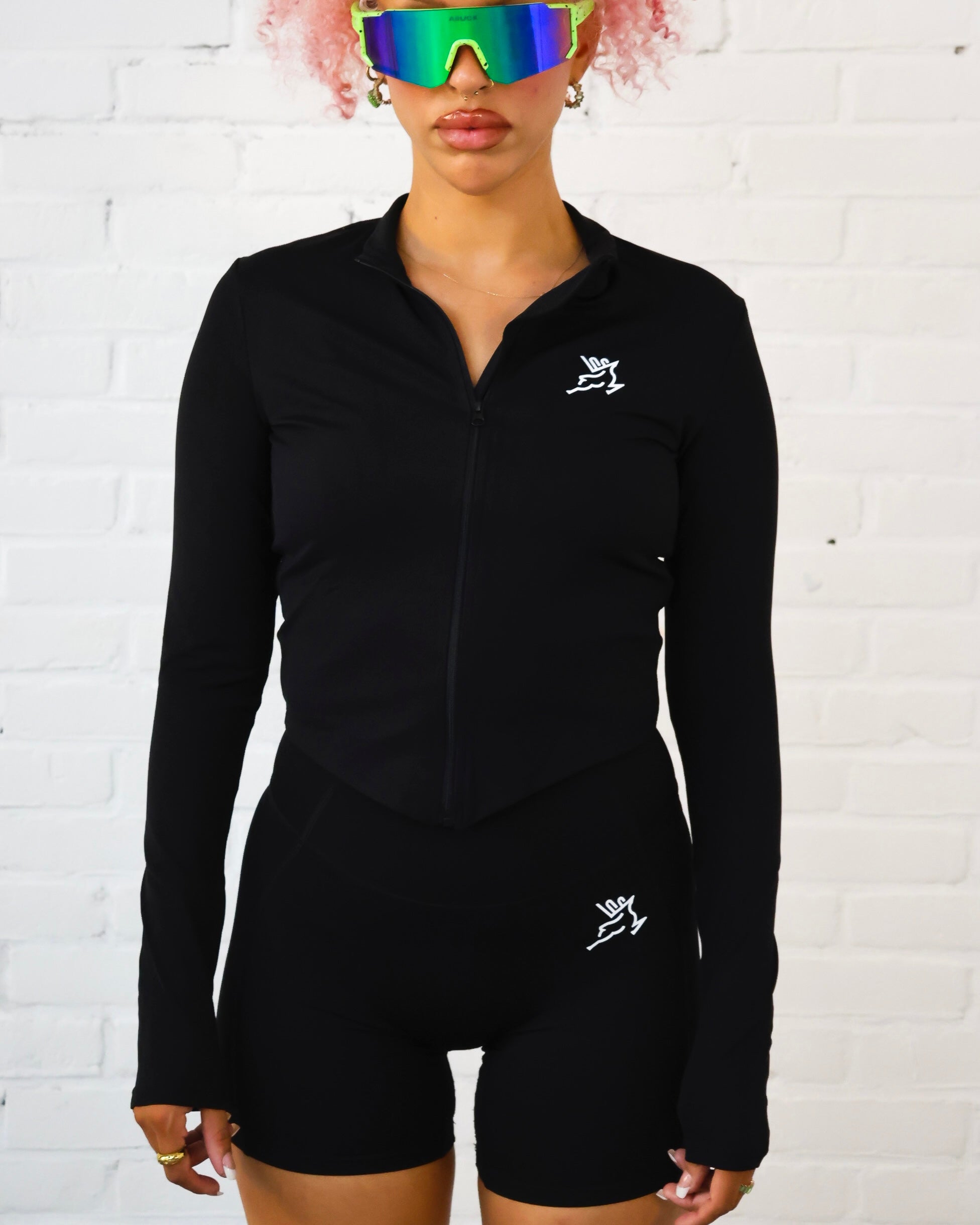 Vital Zip Up Top Black