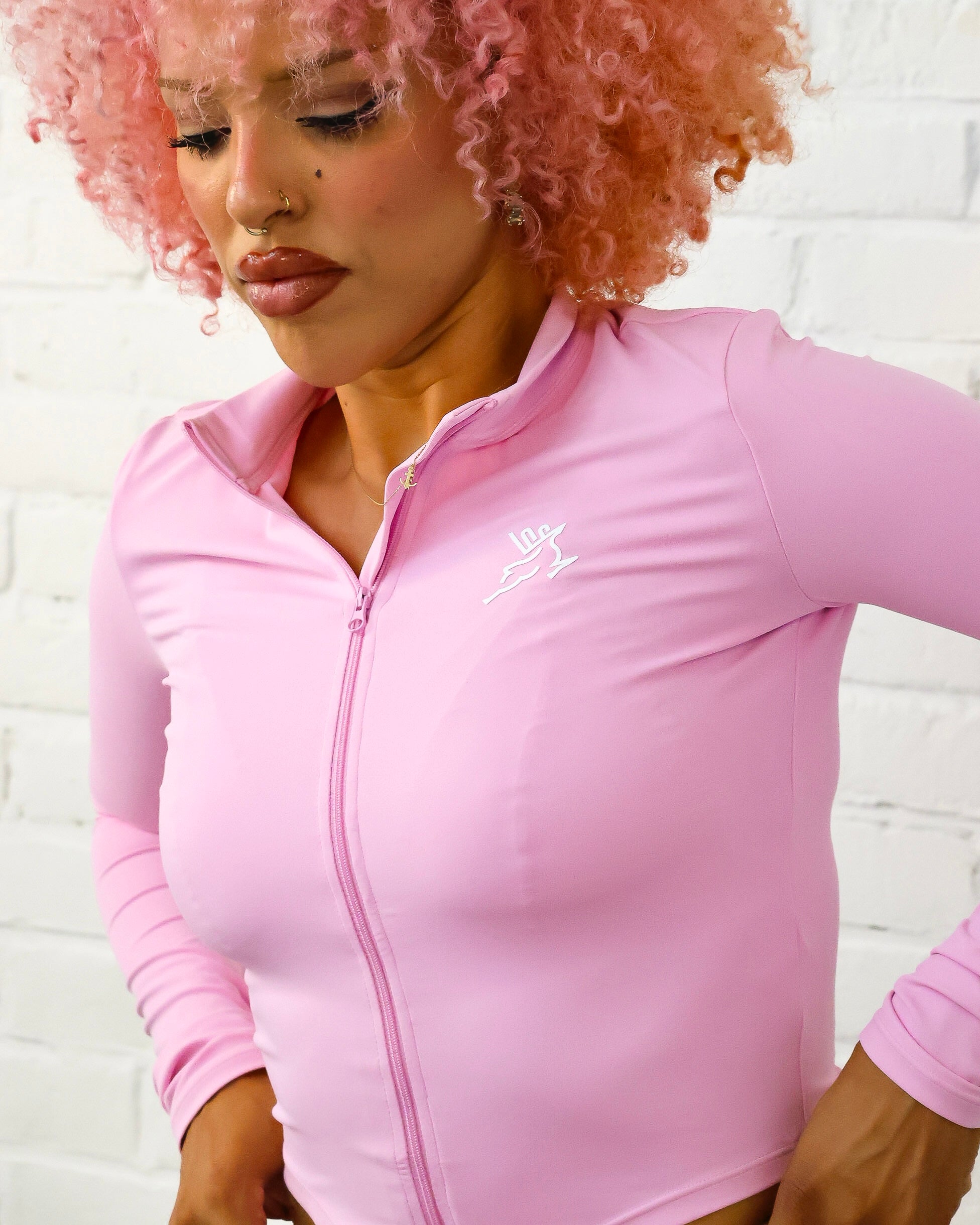 Vital Zip Up Top Pink